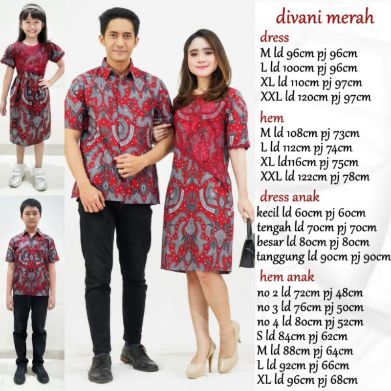 Baju Batik Couple Pria dan Wanita edisi Natal - Divania
