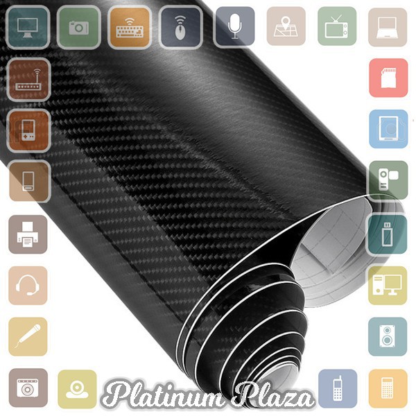 Karlor Car Stiker Vinyl Mobil Carbon Fiber 5D Multifungsi 152 x 10 CM - TAA749 - Black`E3AYWQ-