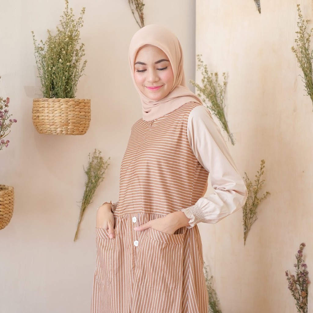 Ramee Mikayla Dress gamis katun jepang busui