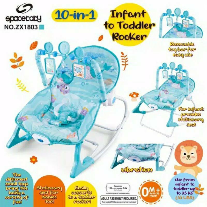 [TERMURAH BAMS] Bouncer Space Baby Exotic 10 in 1 ZX 1803 1804 1805 SB 8630 Kursi Santai Bayi Pliko Infant Seat Baby Elle BE-8318 T Mastela Fold Up Pocco Seat Kado Ultah Anak Bayi-ZX1803 - Biru muda