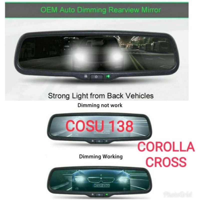 Auto Dimming Diming Mirror Miror OEM Kaca Spion Tengah Dalam Corolla Cross 2020