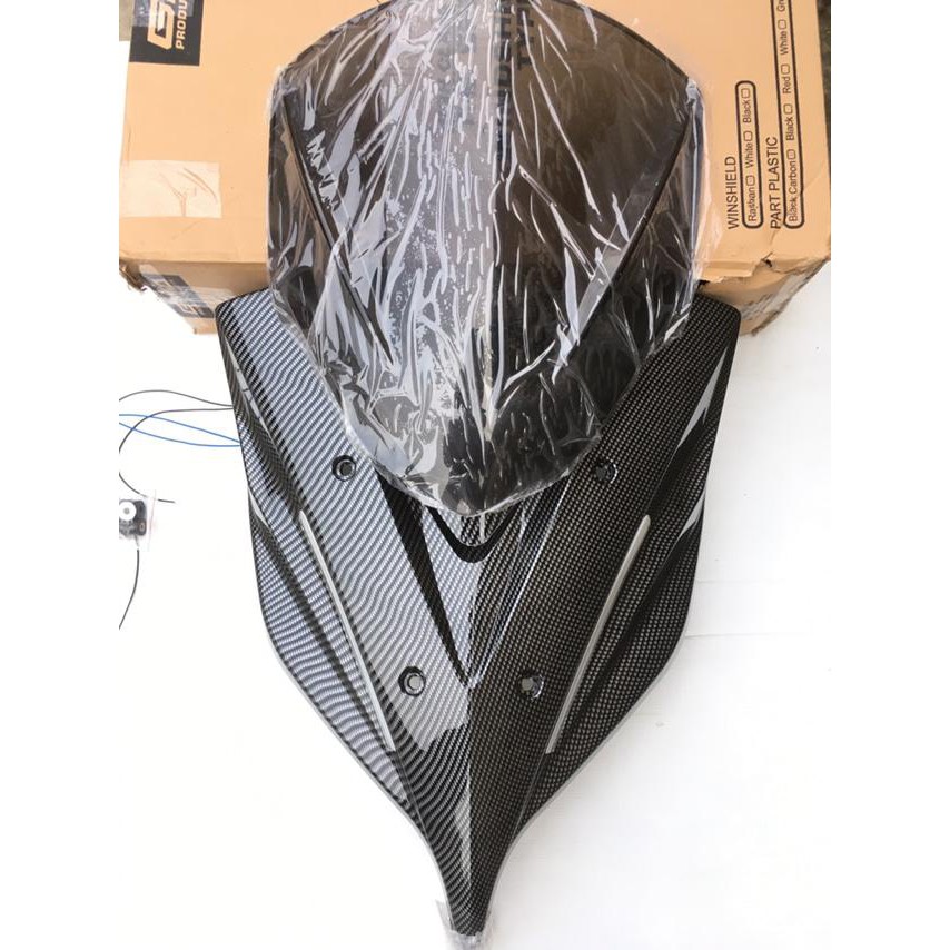 SET BODY TAMENG WINDSHIELD WINSIL HONDA PCX NEW CARBON