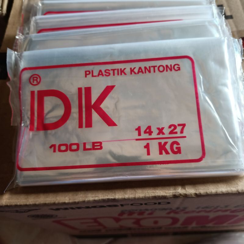 Plastik Kantong DK bening UK 14x27 isi 100 Lembar