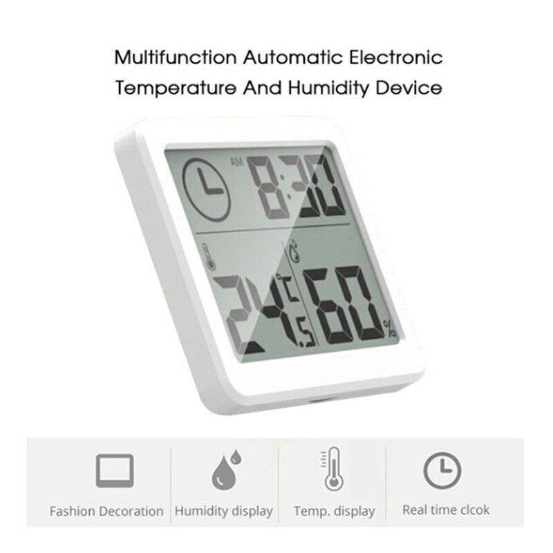 Jam Digital Meja Dinding Thermometer Hygrometer Sensor - ZL20 -- ANENG