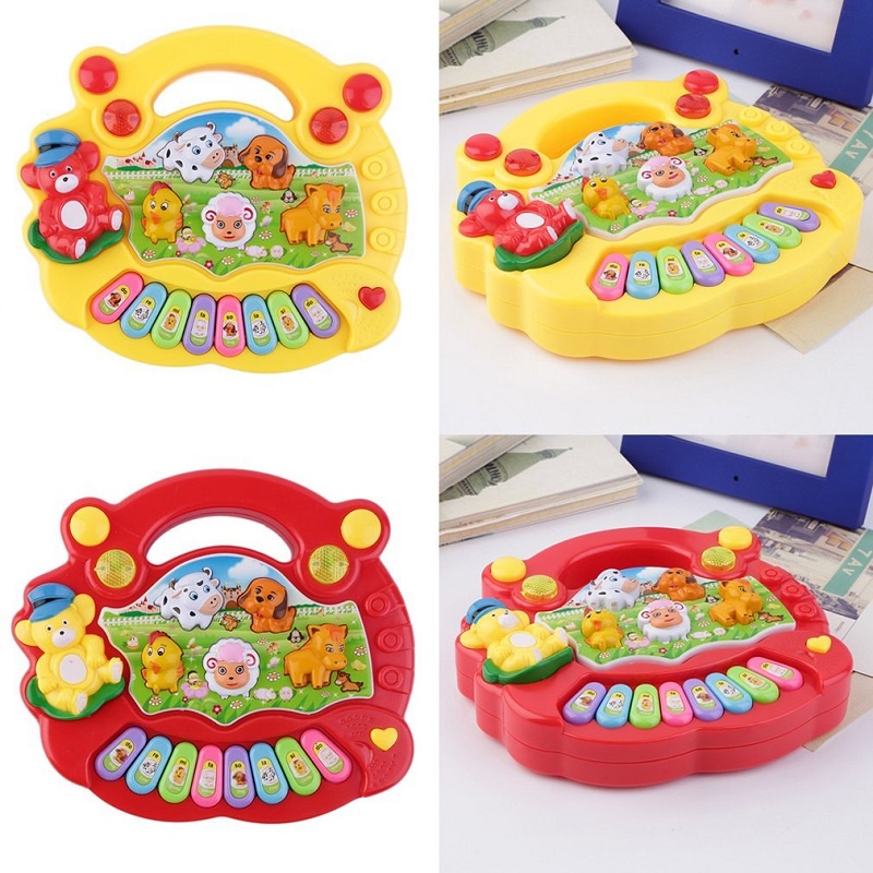 MUSICAL Animal Farm Piano Toy mainan piano anak I Mainan Edukasi Anak Animal Farm Piano Lampu dan Musik