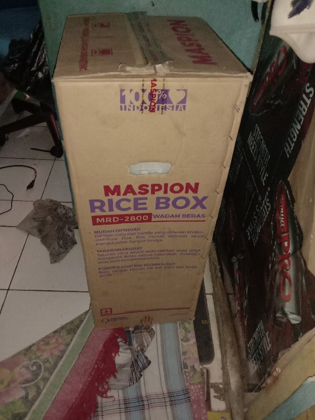 Tempat Beras Rice Box Maspion 28 Kg Mrd 2800 Wadah Kotak Penyimpanan Beras Anti Karat 28kg Mrd2800