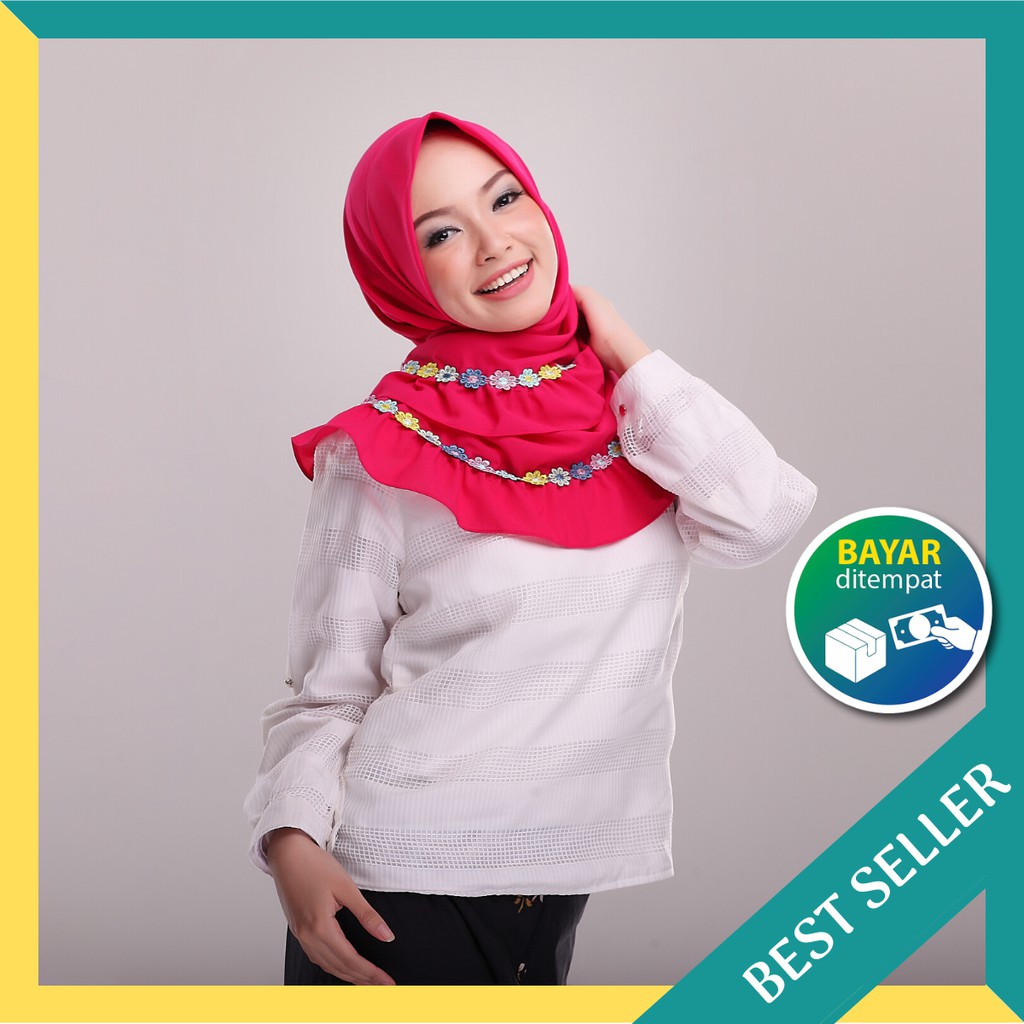 Hijab Segi Empat Instan Hanna Flow - Produksi Beescarf - Bisa cod