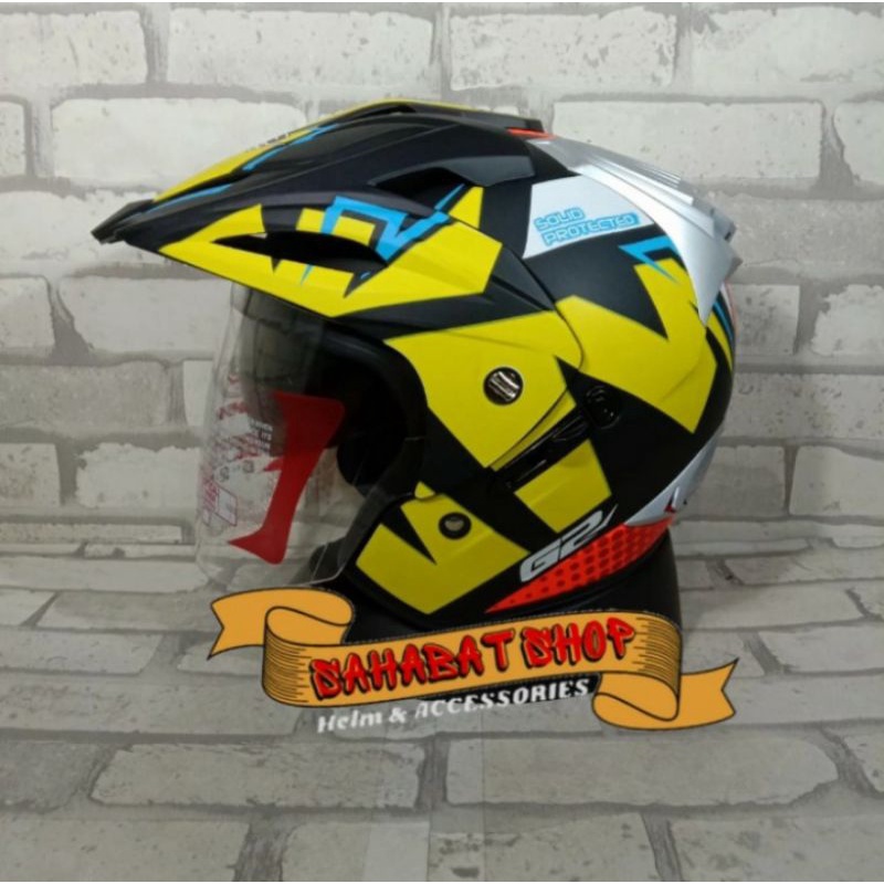 HELM G2 EXTERMINATOR MOTIF PROTECTED | DOUBLE VISOR | HELM SNI