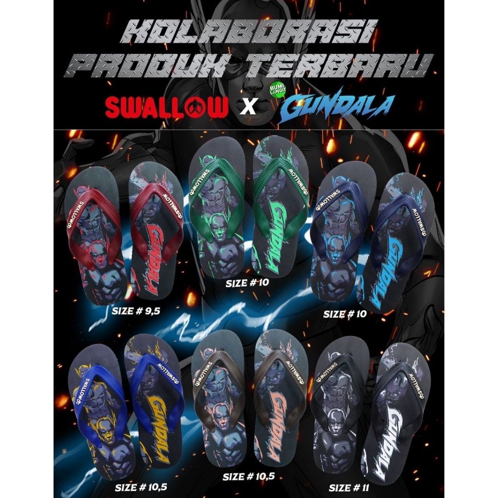 Swallow x Gundala Sandal Jepit Pria