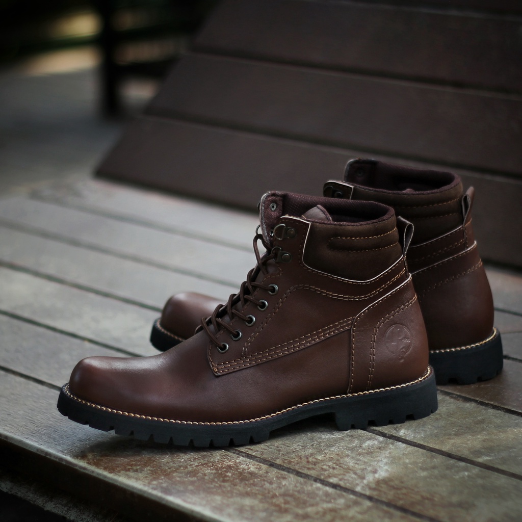 PENTATONIC DARK BROWN (KULIT ASLI) |ManNeedMe x Reyl| Sepatu Safety Boots Pria ORIGINAL