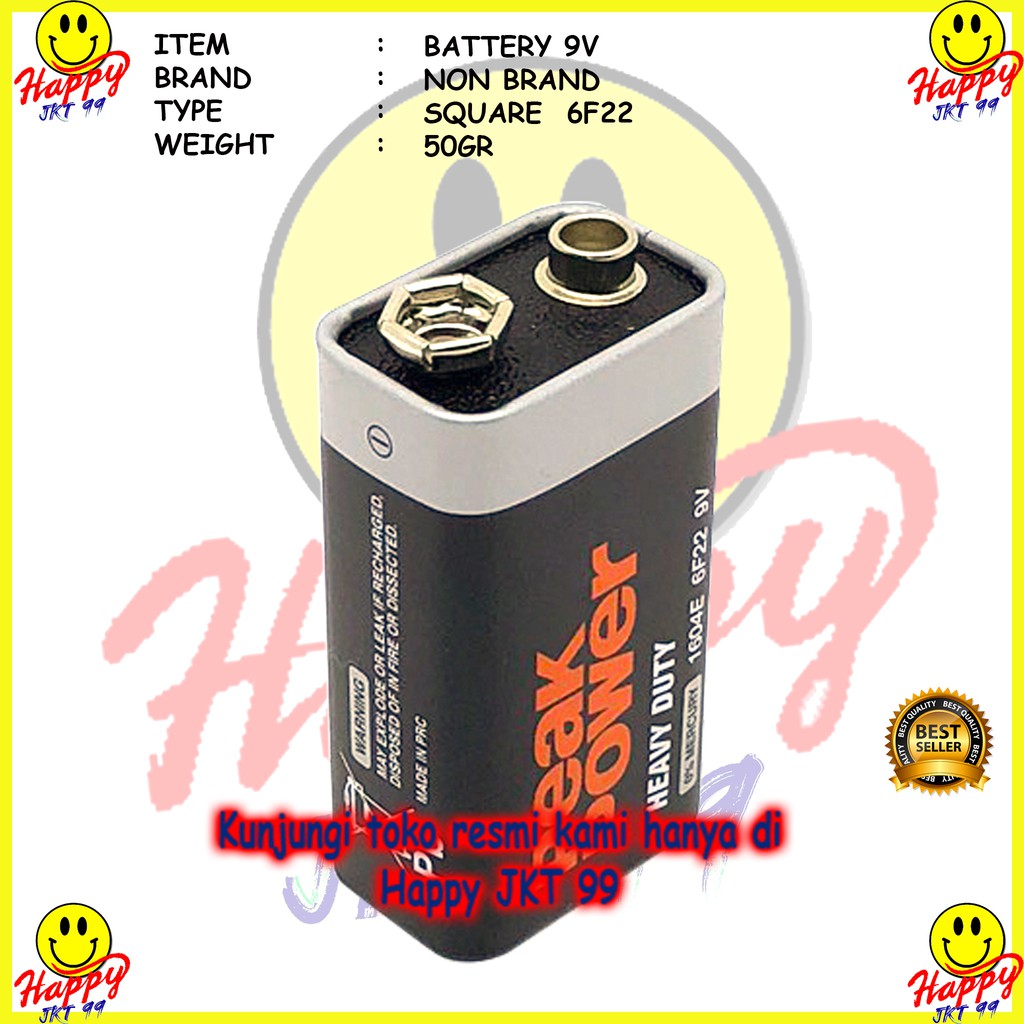 [ HAPPY JKT 99 ] BATERAI BATTERY PETAK KOTAK 9V 9 VOLT