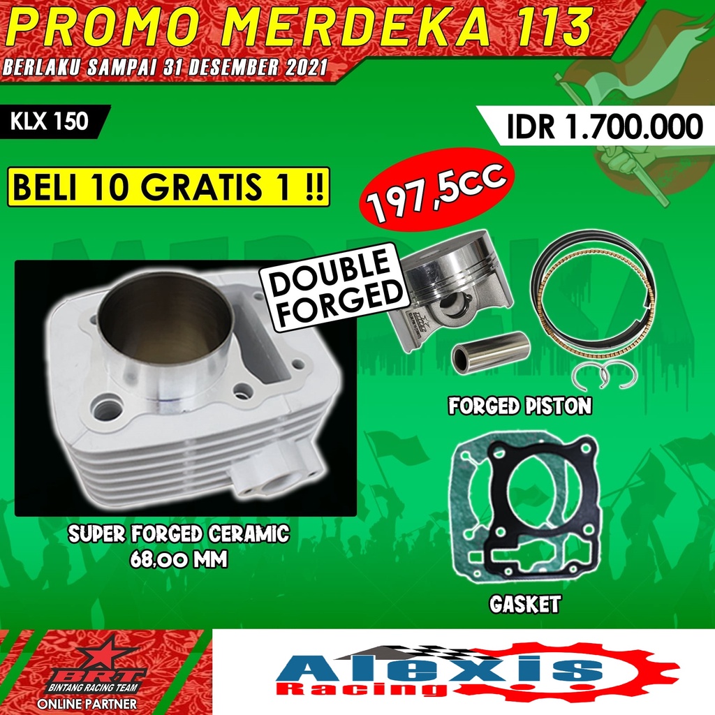 Promo Paket 113 BRT Bore Up Trabas KLX 140 150 BF D-Tracker Blok Ceramic piston 68 mm 68mm