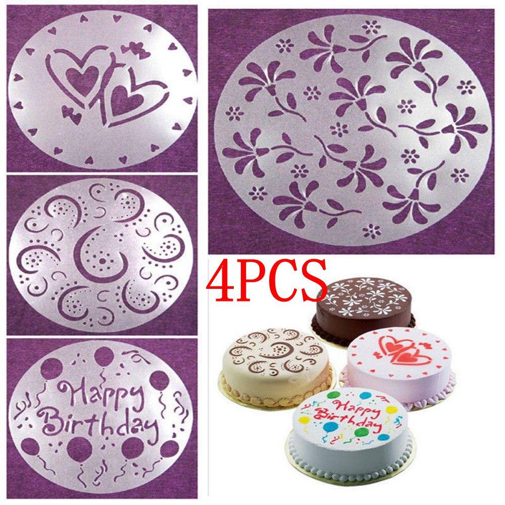 Populer 4PCS Cetakan Kue Mold DIY Craft Dapur Baking Pesta Ulang Tahun