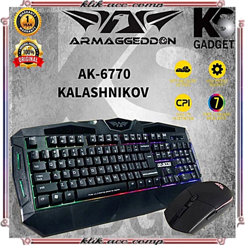 Armaggeddon Keyboard Mouse Gaming Combo AK6770 Kalashnikov