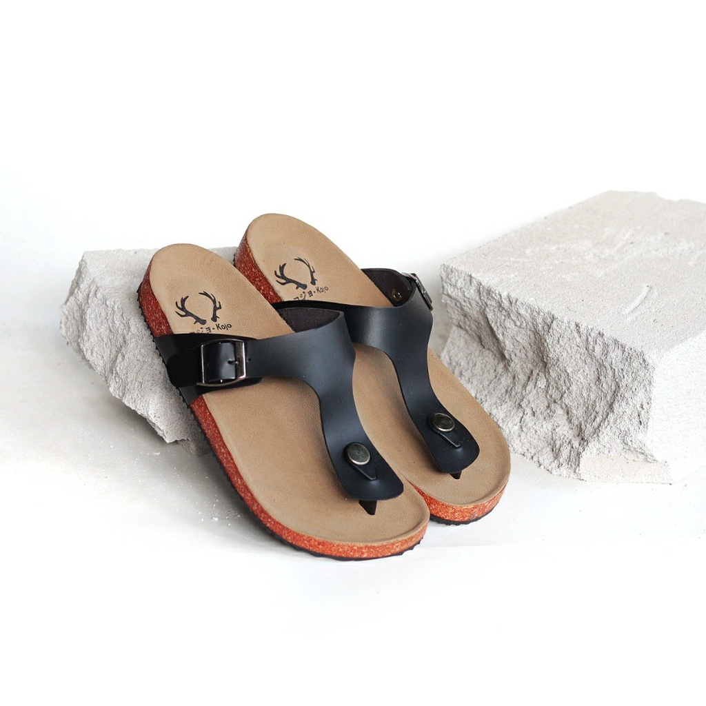 Sandal pria casual sendal jepit gesper sandal kulit sol puyuh kekinian model birken