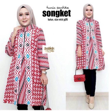 Tunic Asmat Tunic Santika Songket Tunik Batik Modern Batik Cantik / Seragaman Batik Kerja