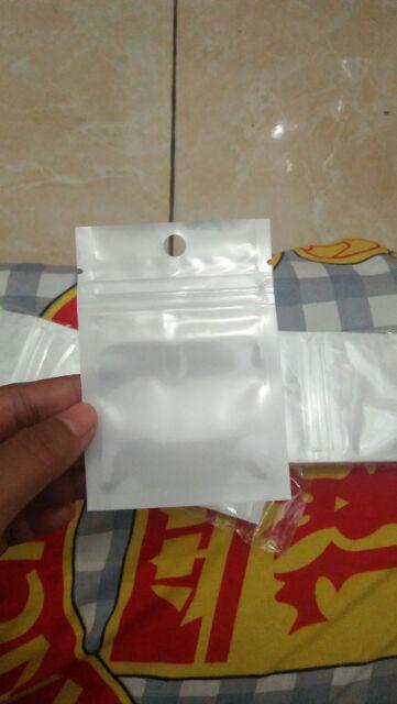 Sachet Plastik Putih 8x13 Cm [100pcs] - Kemasan Kombinasi Ziplock / Zip Bag