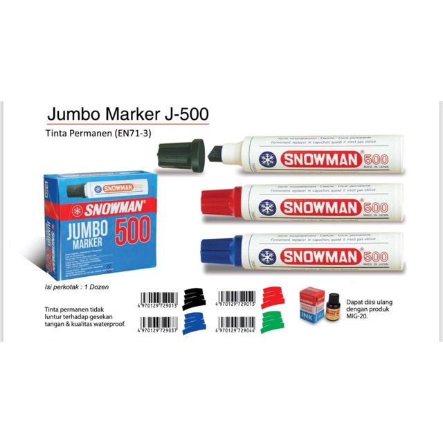 

Jumbo Marker J-500 Snowman