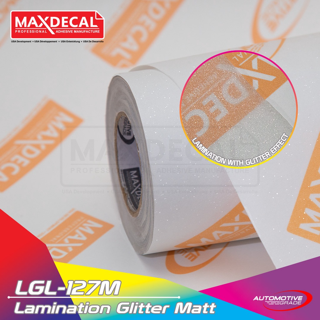 Maxdecal LGL127M Lamination Glitter Matte, Digital Print Media Series Sticker, Roll 127cm X 50m