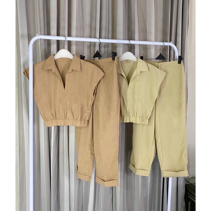 Rose One Set VOL2 (Top+Pants) / Baju Setelan Atasan Bawahan Wanita-3