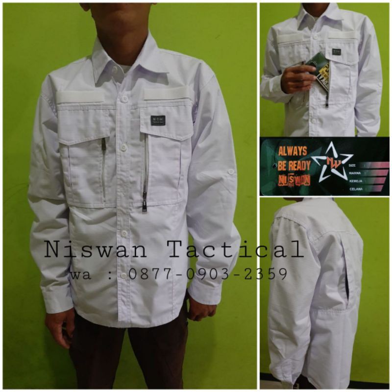 Kemeja W Tac panjang putih