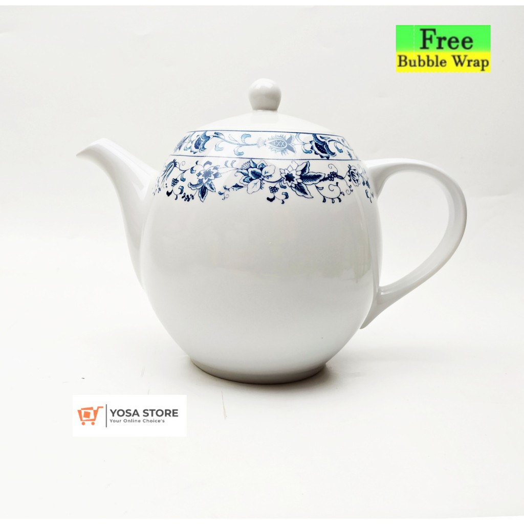 Best Seller Teko Keramik Motif Ming Blue Oriental Gagang Bulat 1.2l 9rnLkZi6RMpDG1