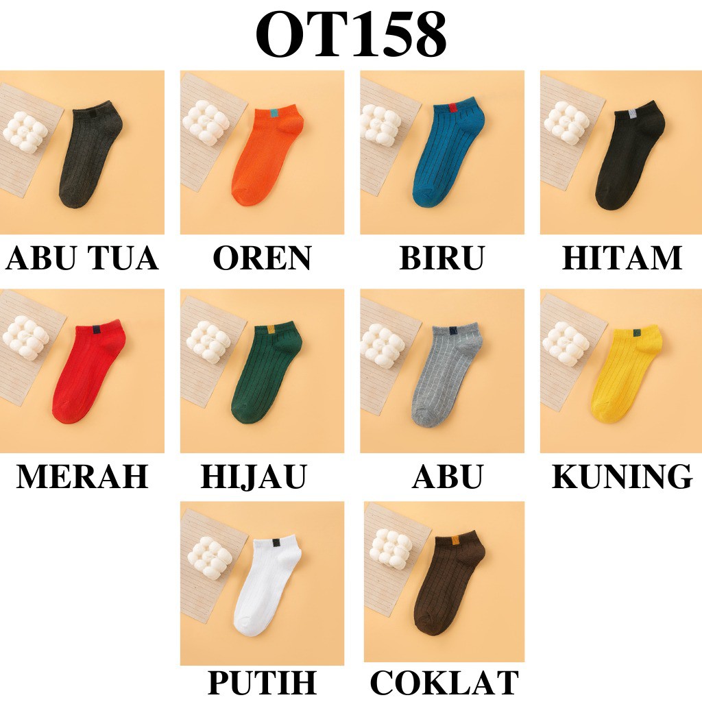 OT158 - KAOS KAKI WANITA PRIA KAOS KAKI FASHION KAOS KAKI ANKLE KAUS KAKI MURAH IMPORT COD-1