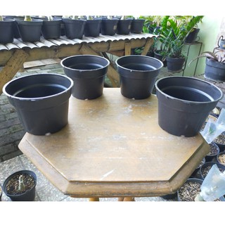  Pot  Tanaman Pot Bunga Plastik Warna Hitam  Ukuran 15 cm 