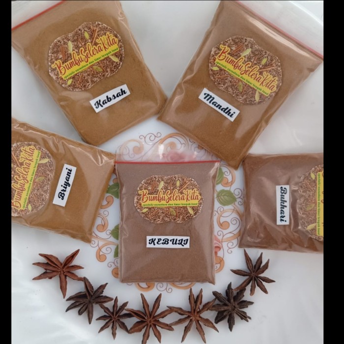 

Paket Hemat Bumbu Kebuli Briyani Mandhi Kabsah Bukhari Uk 30 Gram