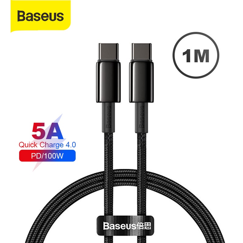 BASEUS KABEL DATA TYPE-C TO TYPE-C FAST CHARGE PD QUICK CHARGE4.0 100W