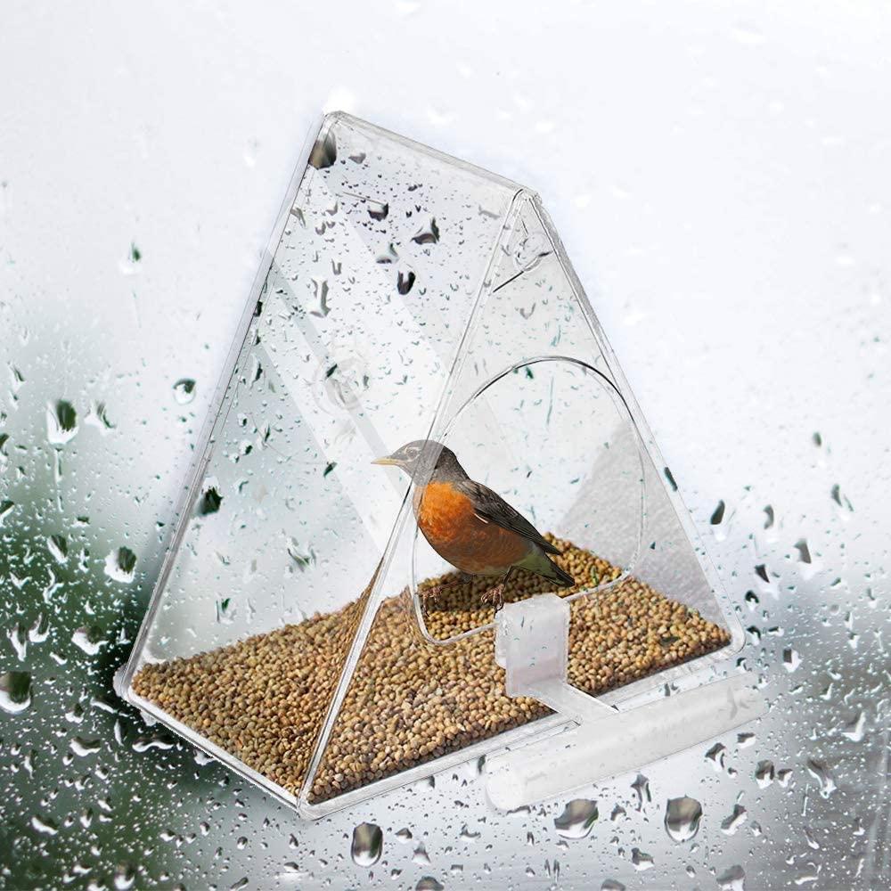 Solighter Bird Feeder House Type Adsorpsi Perspex Burung Bening Perlengkapan