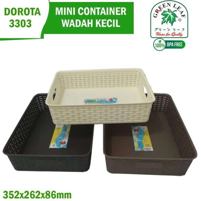 Green leaf Mini Dorota Keranjang / Container 3303 / 3304
