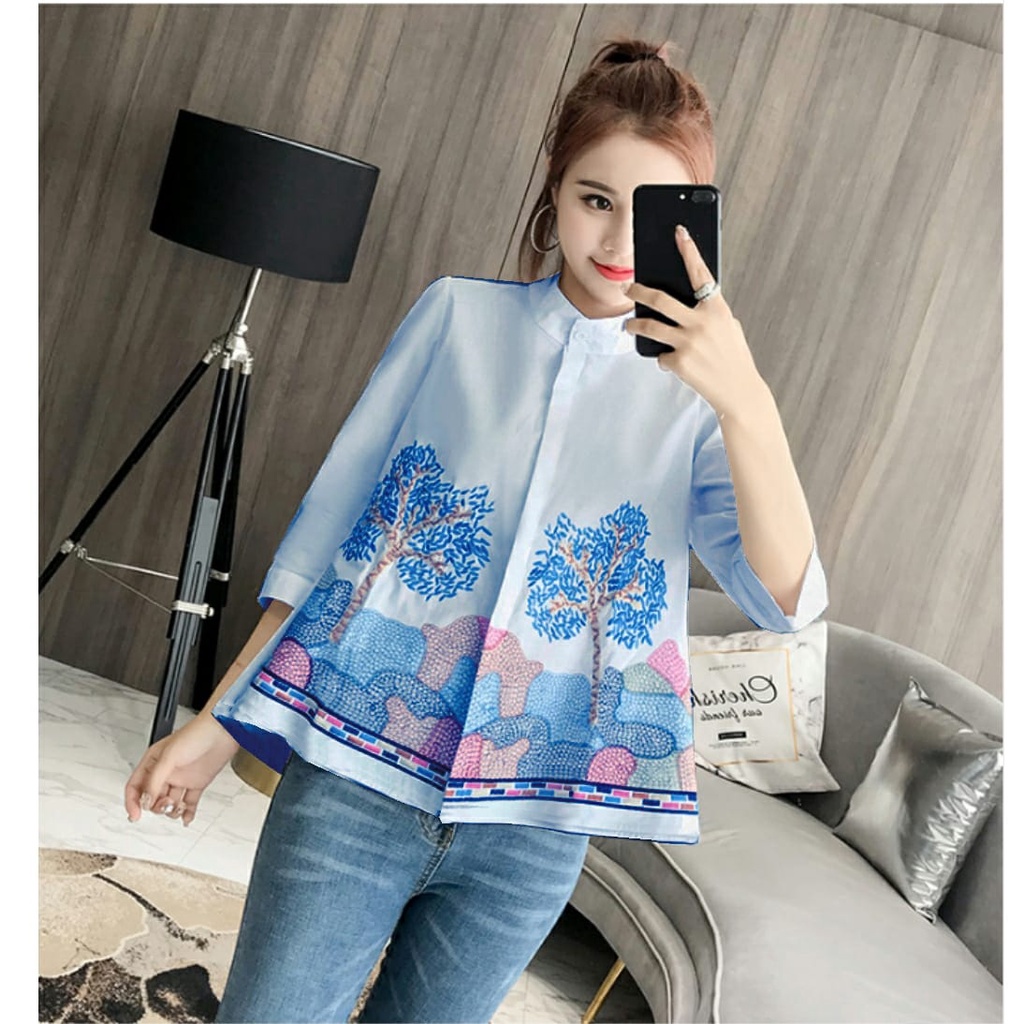 [MCFK] Blouse Daila / Blouse Korea / Blouse Motif / Atasan Wanita / Fashion Wanita / Blouse