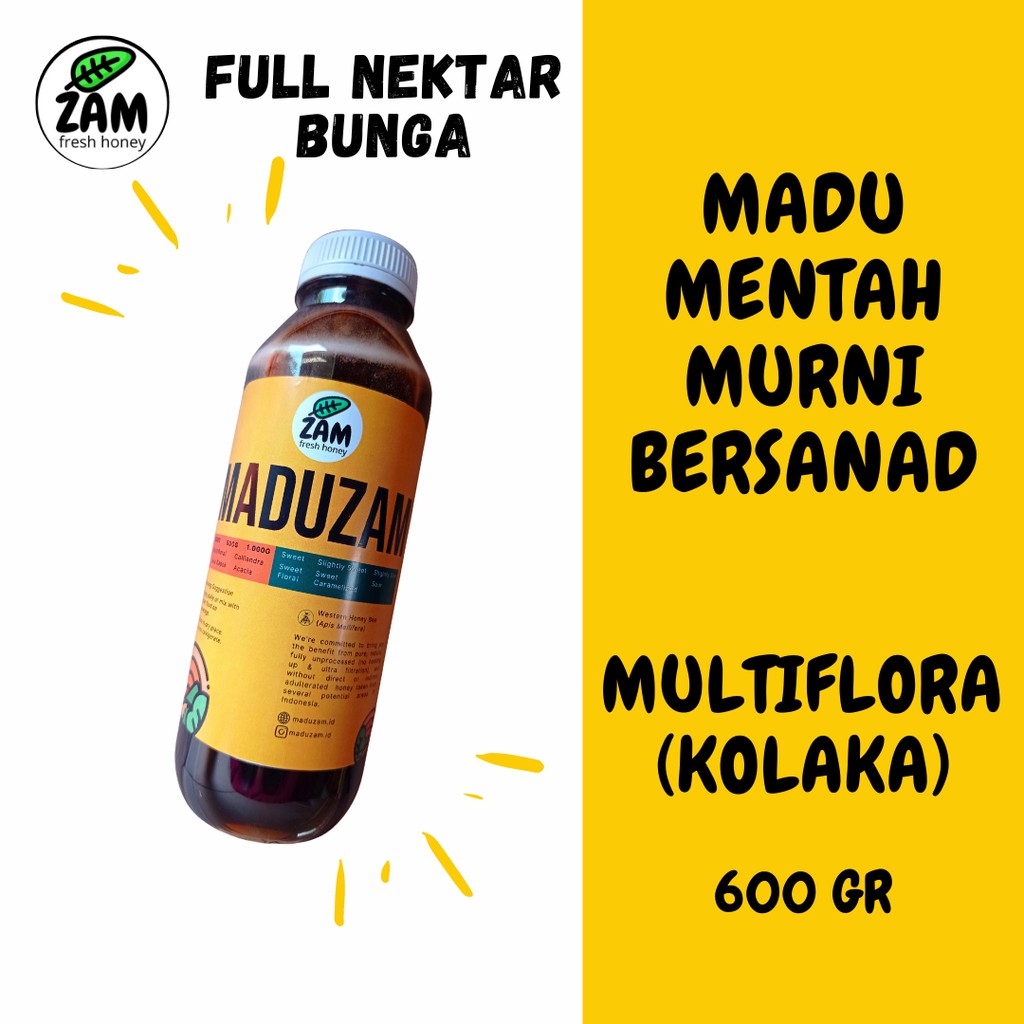 

Madu Organik Murni Multiflora Kolaka Raw Organic Honey Bersanad Sanad Alami Full Nektar Hutan Lindung Jambi 600g Madu Zam MADUZAM