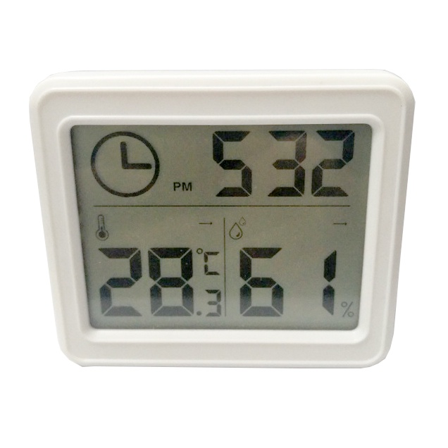 Jam Digital Meja Estetik With Thermometer Sensor - Putih