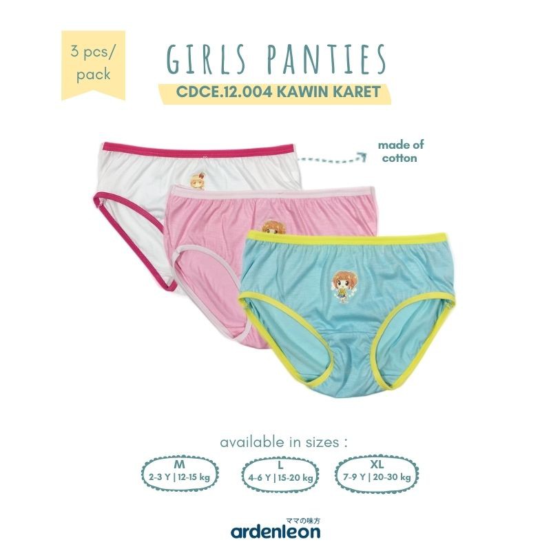 

ARDENLEON Celana Dalam Anak Perempuan (3 pcs) Kawin Karet CDCE.12.004