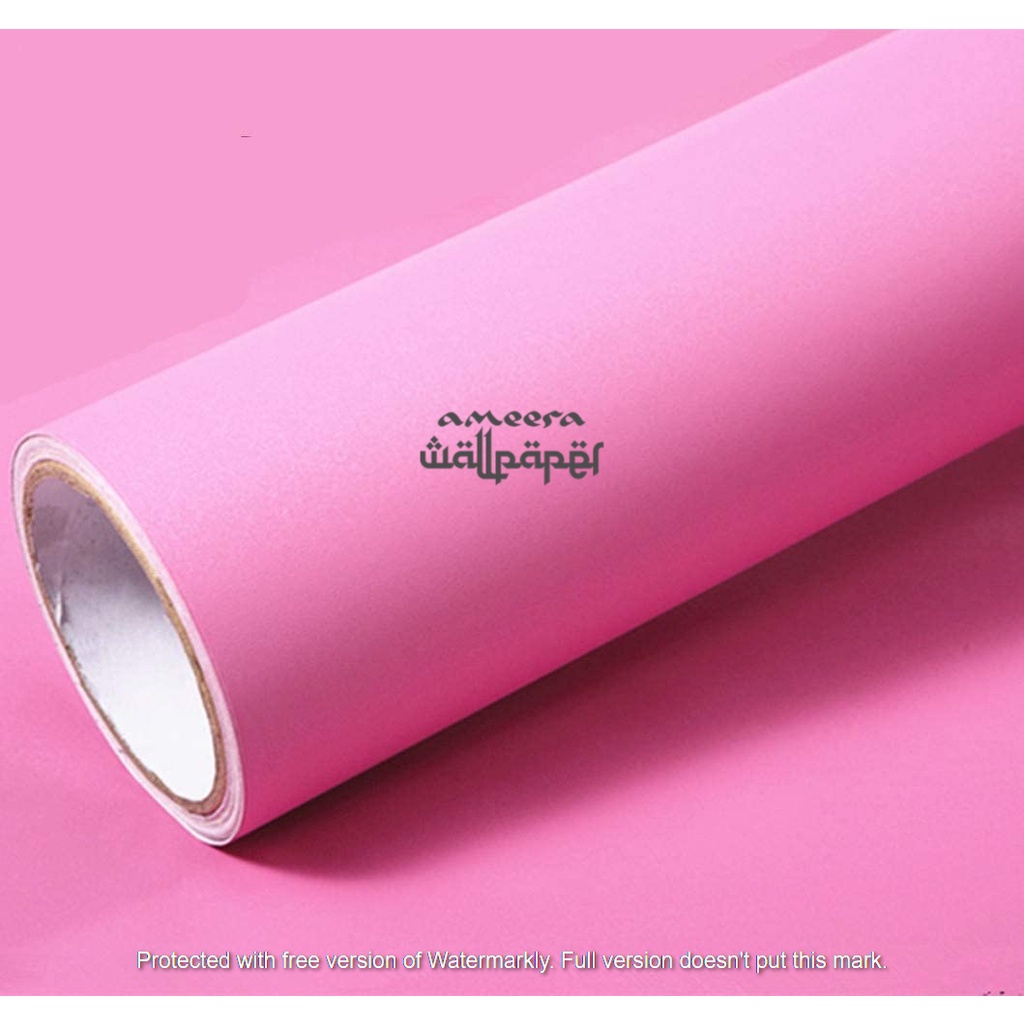 Wallpaper Dinding Polos Pink 10m x 45cm