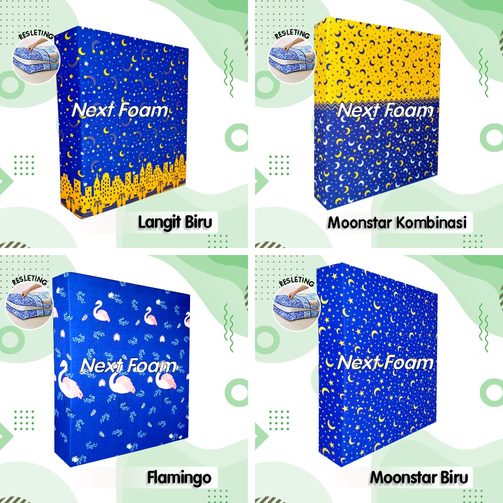 Sarung Kasur Busa Resleting Aesthetic Motif Kotak Tebal 5,10, 15, 20, 25, 30 cm / Cover Kasur Busa Inoac / Sprei Resleting