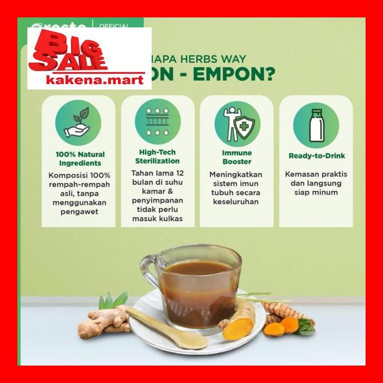 

Kak8Vitxd Herbs Way Empon Empon - Minuman Herbal Jahe Kunyit Temulawak 250Ml S50K50A