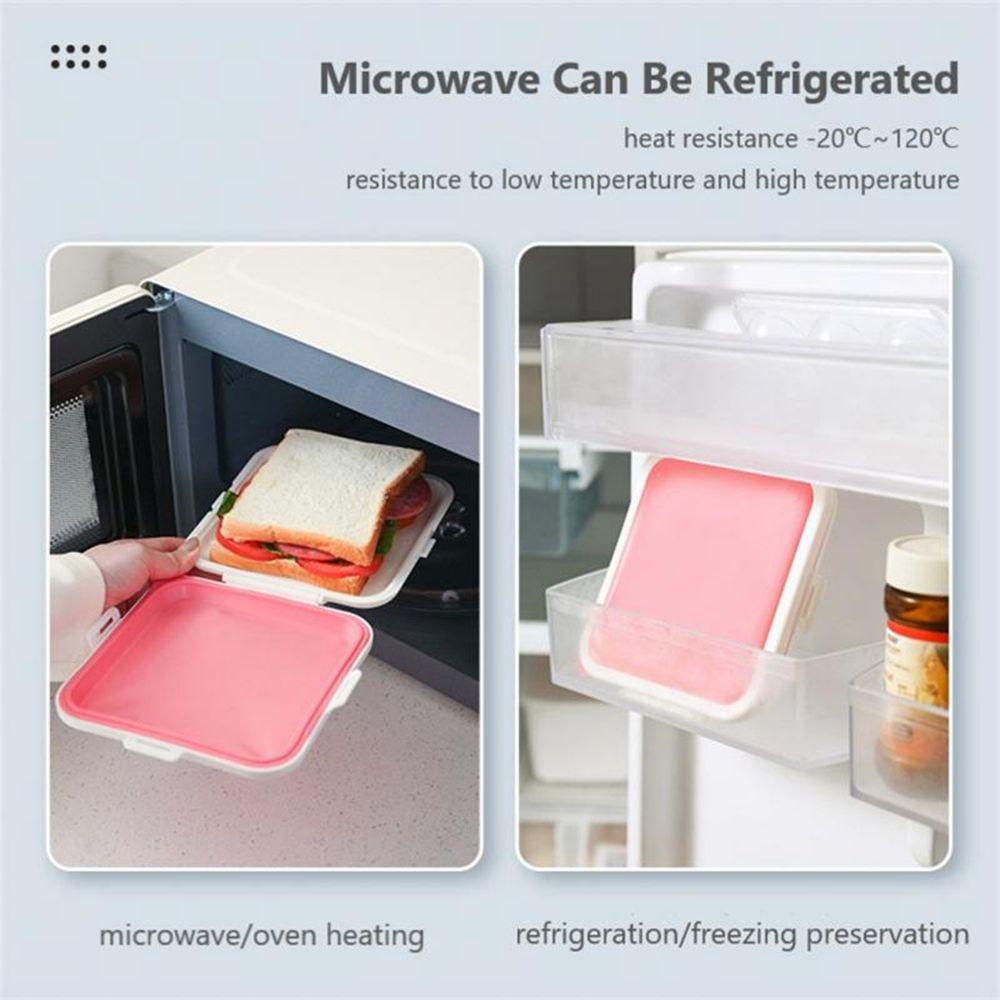 [Elegan] Lunch Box Portable Reusable Toast Packing Dapur Penyimpanan Untuk Pekerja Kantor Wadah Makanan Penyimpanan Snack