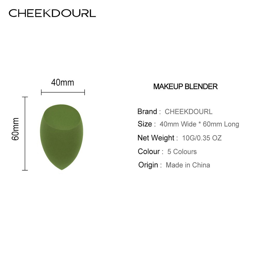 CHEEKDOURL Infallible Beauty Blender Makeup Sponge Kosmetik 1PCS-Flat Edge Matcha/Blue/Flesh-Colored