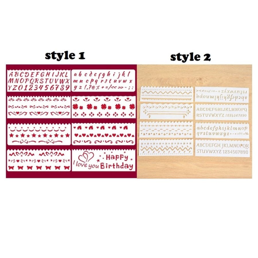 Plastic Stencil 15.5x5.5cm - Letters Theme (8pcs)