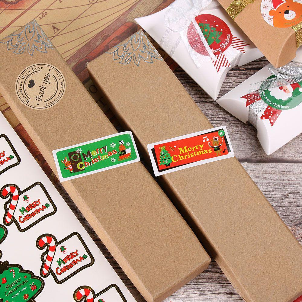 Populer 5pcs Kemasan Stiker Party Decoratie Natal Baking Paket Sealing Sticker