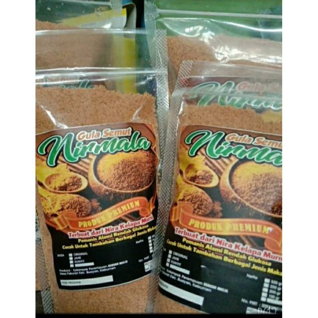 

Gula semut nirmala Kemasan Biasa