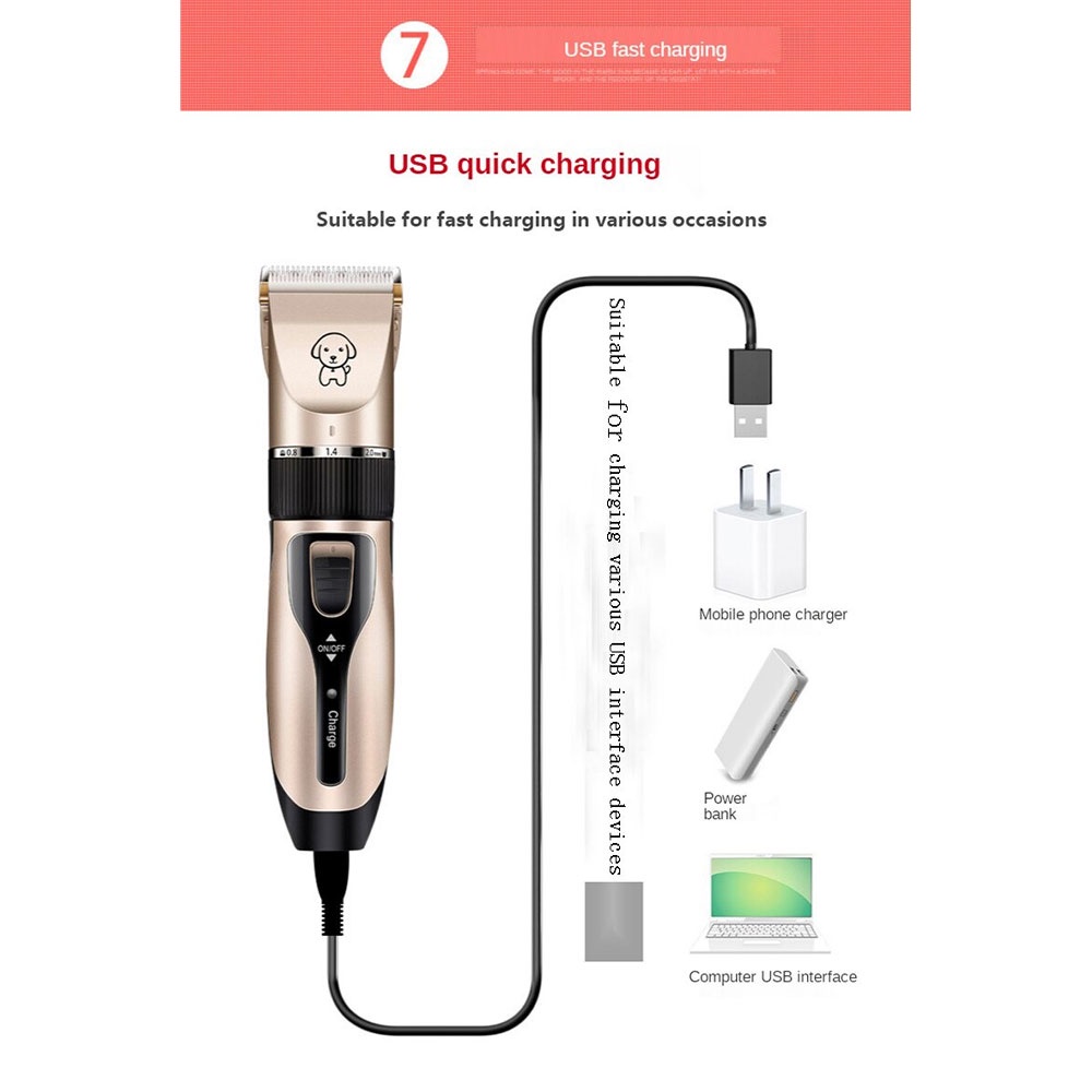 [TOSERBA_EMAK] - Pingfeifei Alat Cukur Elektrik Bulu Hewan Anjing Pet Grooming Rechargeable - K5 - Golden