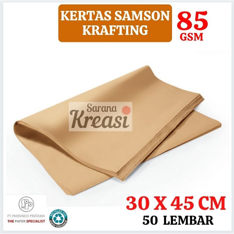 

Kertas Samson Craft Cokelat 85g A3X -- isi 50 Lembar --Samson Kraft Brown Paper Crafting