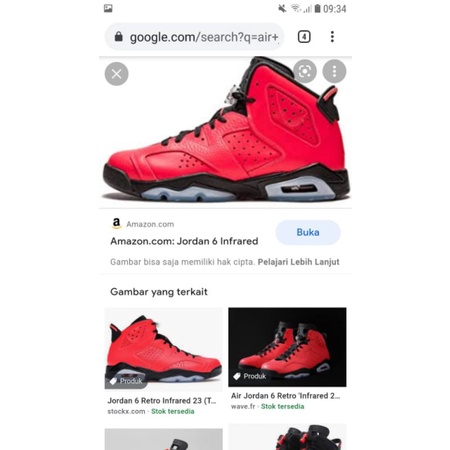 Jual Air Jordan 6 Retro Infrared Indonesia|Shopee Indonesia