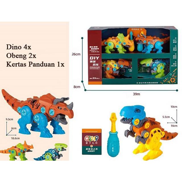 Mainan DINOSAUR Bisa Bongkar Pasang dinosaurus harga per pcs