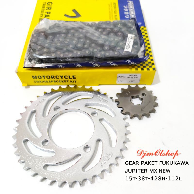 Gear Set Fukukawa Jupiter Mx New 135 50C Rantai 428H-112L-14T-38T