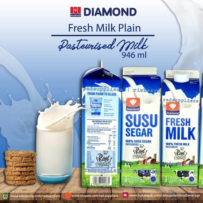 

GRATIS ! Diamond Freshmilk Plain 1liter, Susu Pasteurisasi 1liter